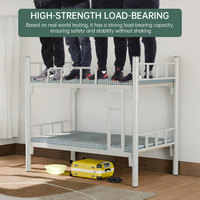 Cama litera metálica de alta resistencia, nueva, individual sobre doble, que ahorra espacio, ideal para campamento.