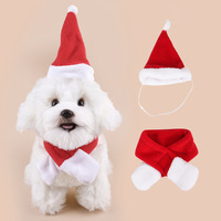 Costume de Noël pour chat, ensemble chapeau et cape de Père Noël pour petit chien, tenue chaude pour lapin, écologique, 100 % polyester, réglable, léger