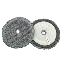 Tête de balai serpillère ronde en microfibre torsadée de remplacement, pour robot aspirateur, utilisation humide ou sèche, pour cuisine et salle de bain