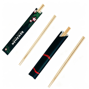 Baguettes japonaises en bambou à pointe, imprimées avec motifs artistiques, personnalisées, emballées dans une pochette en papier, pour la restauration - Product Image 3