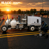 Machine de marquage routier sans air à peinture froide de type entraînement central ACE AC-MSAL-I/II, pompe à moteur essence haute efficacité réglable