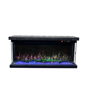 <span class=keywords><strong>Chimenea</strong></span> <span class=keywords><strong>Eléctrica</strong></span> de Diseño Moderno de 60/72/100 Pulgadas con Control Remoto, 3 Lados, Efecto de Leña y Cristal, Metálica, para el Hogar - Product Image 3