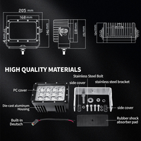 Lámpara de Trabajo LED Cuadrada para Exteriores de 9 Pulgadas, IP68, Súper Potente, para Minería, Lámpara Auxiliar de Alta Resistencia con Haz de Luz Combinado (Spot/Flood), 120W, 6000K, 10927LM