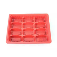 Barquette alimentaire jetable rouge et noire anti-fuite avec couvercle de qualité alimentaire, conteneur en plastique empilable pour les repas à emporter des restaurants