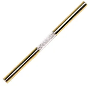 BQAN Professional Double Use Rhinestone Golden Metal Handel Nail Wax Dotting Pen