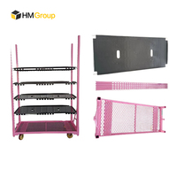 Serre personnalisée CC Pépinière Revêtement en poudre rose Vente aux enchères Stockage personnalisé Transport Chariots néerlandais pour fleurs