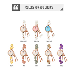 New Arrival Natural Stone And Copper Band Slim Round Zinc Alloy <b>Case</b> Glass Crystal Copper Buckle Elegant Minimalist Design - Product Image 6