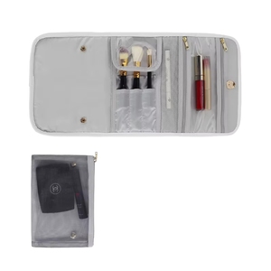 <b>Toiletries</b>, Digital Accessories, Portable Storage for Women Fold Makeup <b>Bag</b>, Leather Cosmetic Organizer for Brushes, - Product Image 6