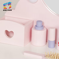 Ensemble de coiffeuse pour enfants en bois éclairé par LED - Magicolor, jeu de simulation de maquillage, miroir, accessoires cosmétiques pour les enfants
