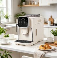 Cafetera Automática Anbolife Bean to Cup, Espresso, 19 Bares, Bomba Italiana, Espresso Americano, Agua Caliente, Espumador de Leche, 1.8L, OEM