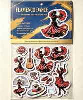 Autocollants Flamenco Personnalisés Culture Espagnole Découpés à la Forme Holographiques Imperméables en Vinyle pour Bouteille Ordinateur Portable Bagage Décoration