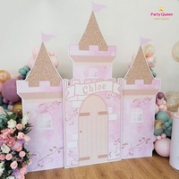 Décorations de fête d'anniversaire pour enfants, thème Château de Princesse et Calèche Citrouille, design de dessin animé, toile de fond pour zone de danse et zone d'accueil KT