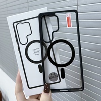 Pour Samsung S25 S24 S23 Ultra S22Plus coque de téléphone sans fil transparente magnétique mat acrylique antichoc couverture de téléphone