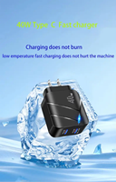 Chargeur rapide 3D 40W PD à 2 ports, adaptateur de charge murale à charge rapide pour téléphone portable pour iPhone 16