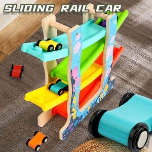 3 Years Old Toddler Entertainment Gift Glider <b>Track</b> Set Ladder Gliding Car Wooden Ramp Race <b>Tracks</b> - Product Image 2