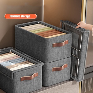 Mới Lưu Trữ Thùng Cho Tủ Quần Áo Tổ Chức Giỏ Với Khung Kim Loại Màu Xám Lưu Trữ Box Với Xử Lý Phòng Ngủ Tủ Quần Áo Quần Áo Tổ Chức - Product Image 4