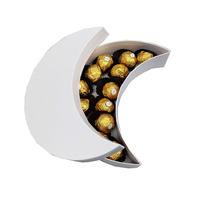Boîtes à chocolats de la Saint-Valentin en carton écologique recyclable en forme de lune, avec éponge gaufrée