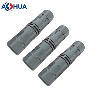 Screw Terminal L Straight Power Cable Joint IP67 Waterproof Wire Connector 3pin