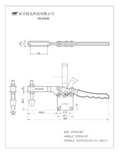 Klem Toggle 20236 750lbs/340kg, klem Horizontal pelepasan cepat untuk Jigs & perlengkapan dan tekanan bor setara dengan 235-UB - Product Image 3