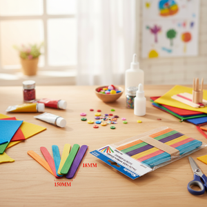 Colorati Abbassalingua in Bambù e Legno 18x150MM, 50 Pezzi, Vendita all'Ingrosso per Progetti Fai-da-Te e Artigianato, Marca Peiyong Cina - Product Image 3