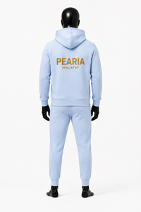 เสื้อฮู้ดดี้โอเวอร์ไซส์สีฟ้าอ่อนสำหรับผู้ชาย เสื้อสเวตเชิ้ตผ้าเฟรนช์เทอร์รี่ ชุดจ็อกเกอร์สตรีทแวร์พร้อมโลโก้สั่งทำ - Product Image 3