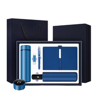 Ensemble de carnet de notes A5 de luxe personnalisé, aspect cuir PVC/PP souple, outils de voyage d'affaires, stylo, thermos, parapluie, batterie externe, accessoire de bureau