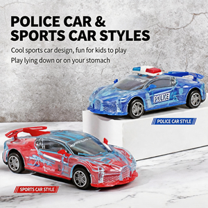 Voiture de police noire à inertie avec lumières, modèle en plastique 5x7x15cm pour enfants de 5 à 7 ans, unisexe - Product Image 1