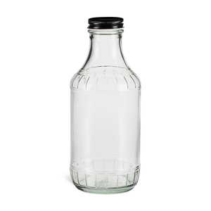 ขวดแก้วสำหรับซอสบาร์บีคิวขนาด16ออนซ์ขวดแก้วใสพร้อมฝาปิดแบบกำหนดเองสำหรับซอสบลูเบอร์รี่ซอสมะเขือเทศน้ำผึ้งรสเผ็ด - Product Image 5