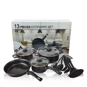 Antihaft Metall Küchen geschirr Kochtopf <span class=keywords><strong>Set</strong></span> Multifunktion Schwarz Kochgeschirr <span class=keywords><strong>Set</strong></span> Geschenk box Küche Kochgeschirr Bratpfanne <span class=keywords><strong>Set</strong></span> - Product Image 5