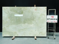 Carreaux muraux en onyx vert rétro-éclairé de haute qualité dalle en onyx translucide de comptoir vert poli pour dessus de table à manger et table basse