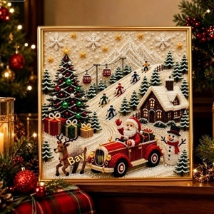 Pittura Diamante Natalizia Moderna Minimalista Fai-da-te, <span class=keywords><strong>Arte</strong></span> Decorativa Quadrata <span class=keywords><strong>per</strong></span> Regalo di Natale - Product Image 3