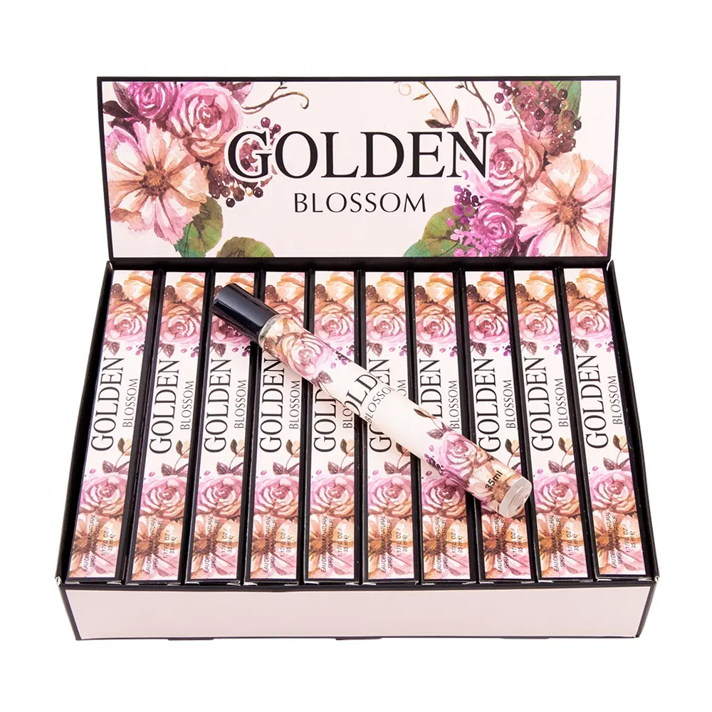 Grosir Parfum Wanita Wangi Organik 20 Dalam 1 Kotak Hadiah 35Ml Bunga Mekar Emas Catatan 5796084