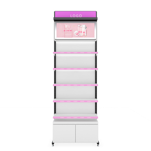 Estanterías de Exhibición para Cosméticos con Logotipo de Marca, Accesorios para Perfumería, Vitrinas de Metal, Madera Blanca y Melamina, Estante de Pared - Product Image 5