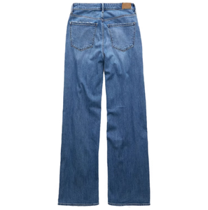 Pantalones vaqueros elásticos de cintura ultraalta de verano para mujer, Pantalones rectos de estilo Vintage de pierna ancha holgados y finos azules nuevos hechos de mezclilla - Product Image 6