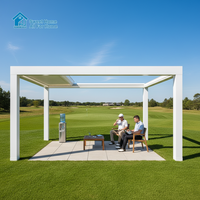 Pergola motorisée intelligente en aluminium Sweet Home Antique, toit rétractable à lames orientables, auvent extérieur, système imperméable sans fil