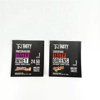 Pochette plate de qualité alimentaire avec feuille d'aluminium à l'intérieur de l'emballage de poudre imprimé avec logo personnalisé 10g 20g Sachet d'échantillon Sac en mylar scellé sur trois côtés