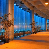 RGB Store hall rideau fibre optique lumière Restaurant hôtel led rideau lampe centre commercial modélisation lustre décoratif