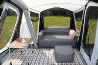 Grande tente de camping familiale gonflable de luxe portable avec auvent et annexe, deux chambres et salon, installation rapide