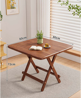 Table pliante de style simple en bois pour extérieur, idéale pour les marchés, les stands de vente, les repas, le camping et les pique-niques