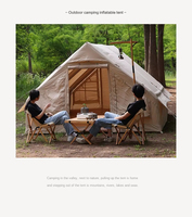 Tente de Glamping Gonflable Portable Quatre Saisons Imperméable pour 3-4 Personnes avec Pompe Manuelle en Tissu Oxford – Vente en Gros