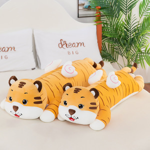 En gros, Peluche Tigre Mignonne Personnalisée, Coussin Long en Coton PP et Maille, Anti-stress, Poupée de Sommeil, Animal en Peluche, Cadeau d'Anniversaire pour Enfants - Product Image 2
