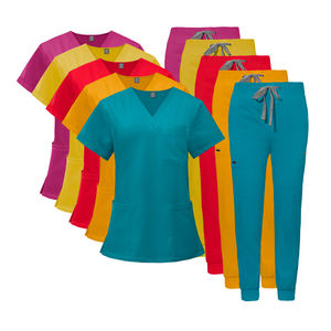 2025 Classic Teal Hospital azul púrpura rayón médico enfermería uniforme Scrub Set Stretch enfermera cuidado quirúrgico Scrub - Product Image 2