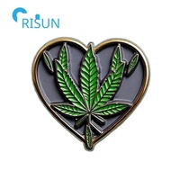 Broche personnalisée en émail avec motifs de plantes, feuilles de cannabis et de marijuana – Créez vos propres designs
