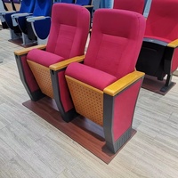 Vente en gros d'usine de chaises d'amphithéâtre commercial Mobilier de théâtre Sièges de salle de conférence universitaire avec table d'écriture pliante