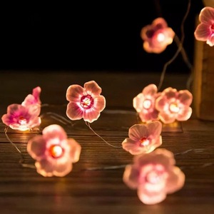 Guirlande lumineuse en fil de cuivre à fleurs de cerisier, lumières LED blanc chaud pour décoration intérieure/extérieure, Saint-Valentin, Noël - Product Image 6