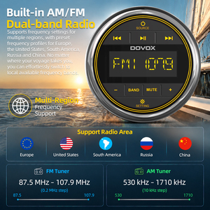 Reproductor de Radio FM/AM Retro para Barco de 12V, Resistente al Agua, Marca JMC, con Receptor de Audio de Pistón, Accesorios para Barco, de Guangdong - Product Image 6