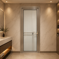 Porte intérieure en verre avec cadre en acier inoxydable postmoderne, étanche, pour salle de bain ou bureau, YDNCN