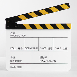 Mini Clapperboard en Acrylique Noir Personnalisable 30*24CM pour la Photographie – Lot de Planches à Claquer Vides en Gros - Product Image 1