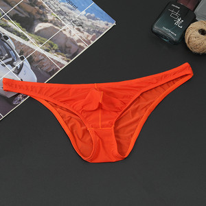Nouvelle culotte <span class=keywords><strong>homme</strong></span> transparente en soie glacée, couleur unie, taille basse élastique, respirante et ultra-fine - Product Image 3