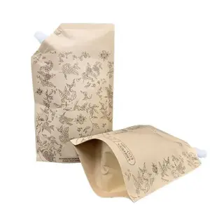 Custom Shape Spout Bag 150ml 200ml 250ml 300ml 500ml Liquid Pouch Liquid Refill Bags Paper Packing Nozzle Bags